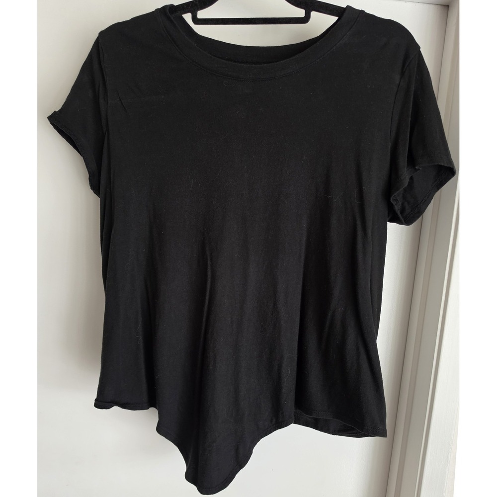 Madewell Women's Black T-Shirt Size M Short Sleeve Round Neck Solid Tee Top